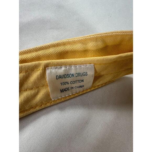 Siesta Key Davidson Drugs Yellow Cotton Visor Hat Adjustable Florida Golf Tennis - Picture 3 of 3